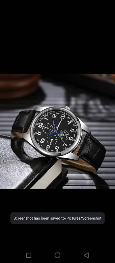 Men's Quartz Watch Brown Leather Belt 40mm Silver Dial