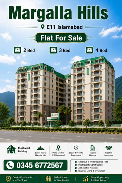 E11/4 MARGALLA HILLS 3 Bed Room Open Margalla Facing Front View