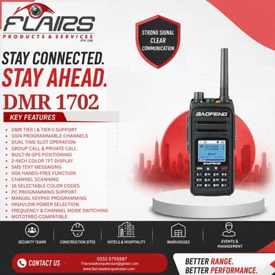 Baofeng DMR-1702 Dual Band Digital Walkie Talkie GPS 1024CH Pro radio