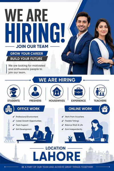 We are hiring male and female for office and online work