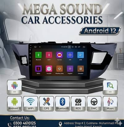 Honda BR-V, City, Civic, Mira, Aqua, Kia Piacant Andriod Panel LED LCd