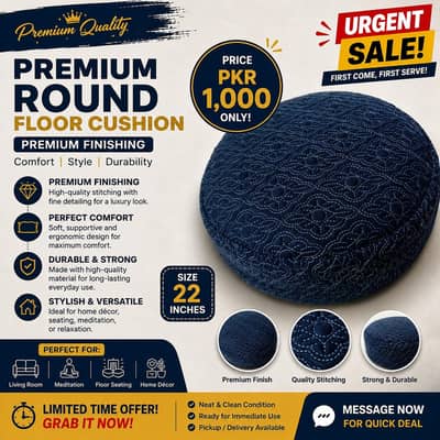 Premium Islamic Caps. Premium Round Floor Cushion