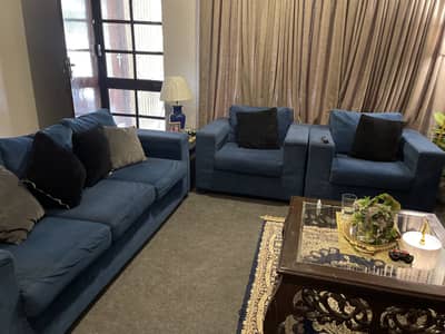 Comfortable blue sofa