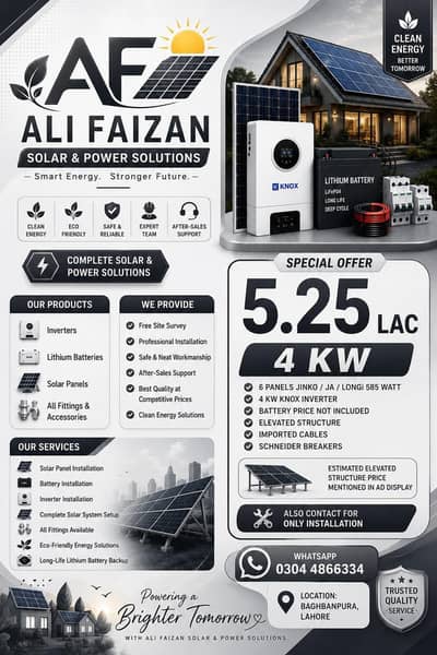 Solar installer & battery installation and inverter installation