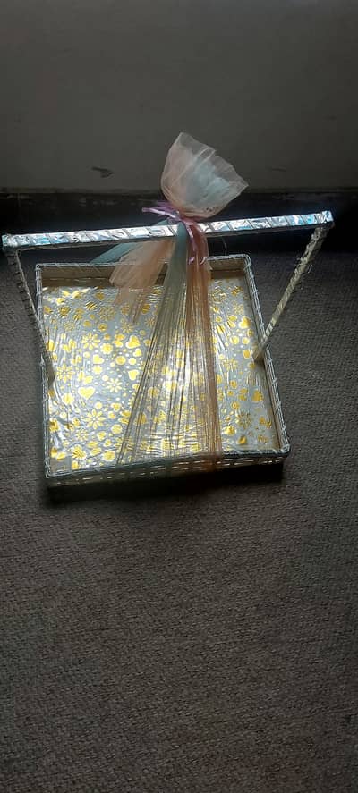 Set of bridal gift basket.
