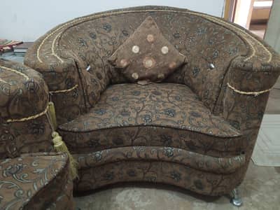 Hazel brown and golden beautiful sofa set