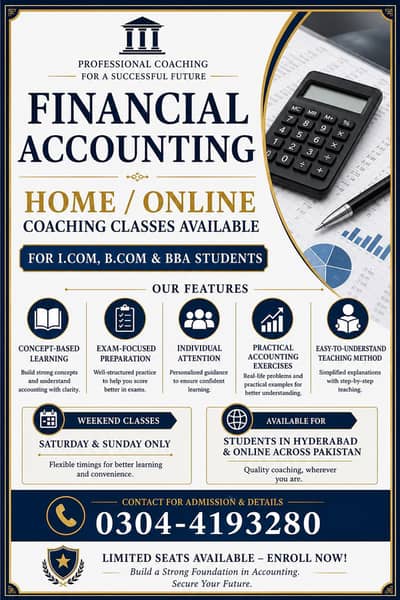 Financial Accounting Home/ Online Coaching Classes Available