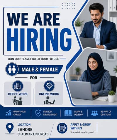 Hiring Now male and female for work