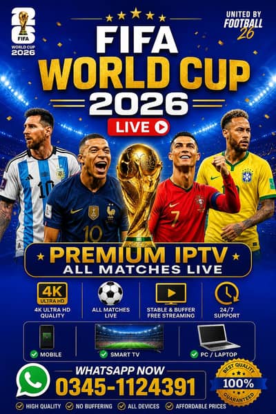 IPTV XC IPTV SUBSCRIPTION FIFA WORLD CUP LIVE WHTSAPP 0345-1124391