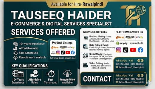E-commerce & Digital Services/product listing /Data entry /Social