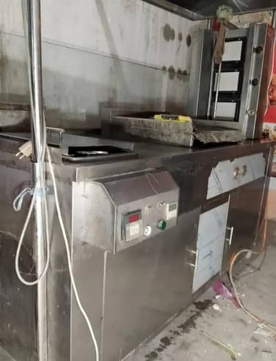 counter for burger shawarma fast food hot plate fryer shawarma machine