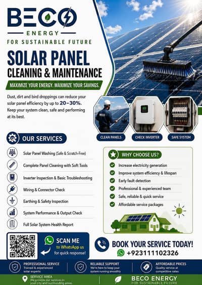 Solar Panels Washing And Installation