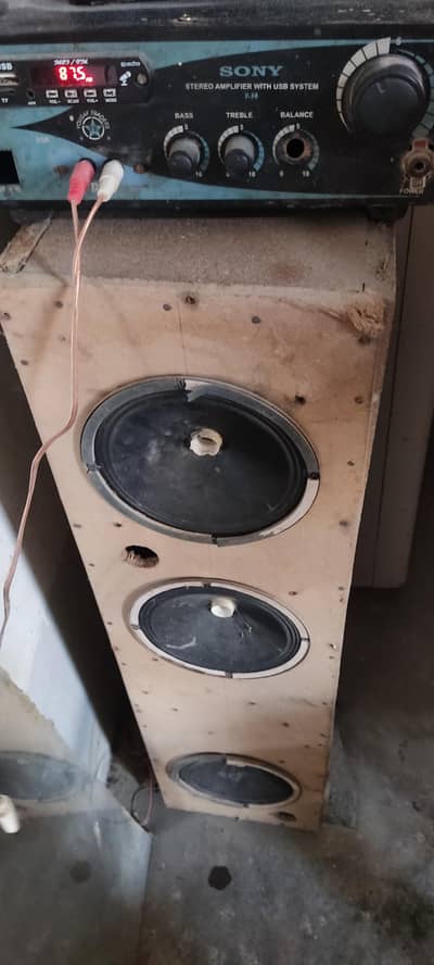 power amplifier with 3 speaker 6" Rishy wal