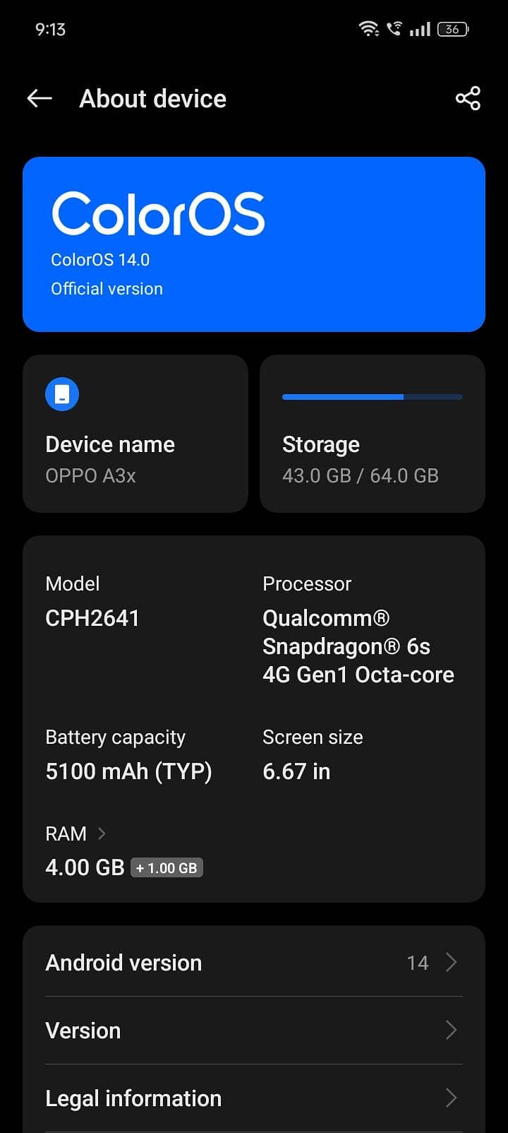 OPPO A3x 6