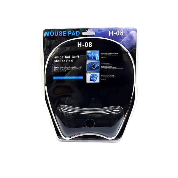 H08 Gel Mouse Pad with Wrist Rest – Ergonomic Memory Foam, Non-Slip Lycra Surface