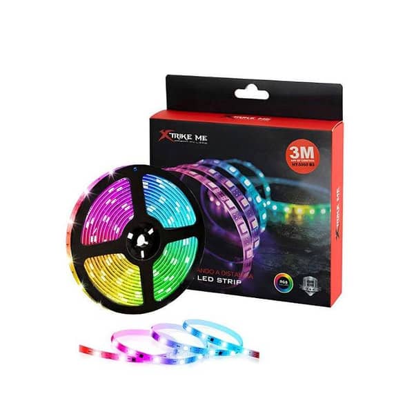 XTRIKE ME HT-5050-B3 RGB LED Strip with Bluetooth App Control, 3m USB-Powered