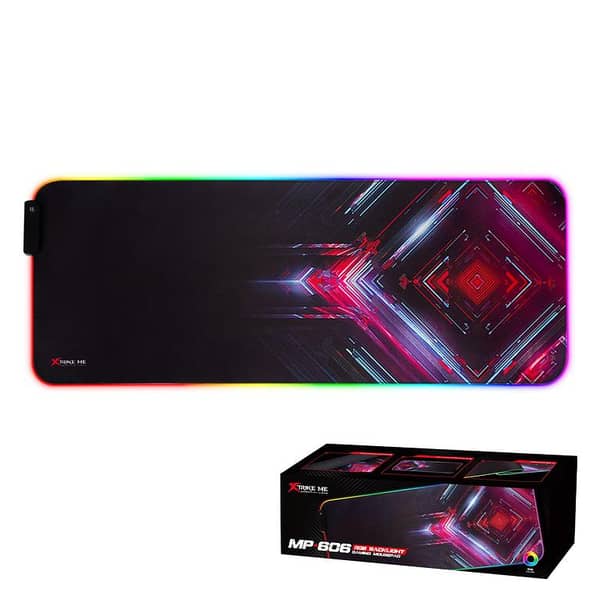 XTRIKE ME MP-606 RGB Gaming Mouse Pad 800x300x3 mm with Non-Slip Rubber Base and USB-Powered RGB Lighting