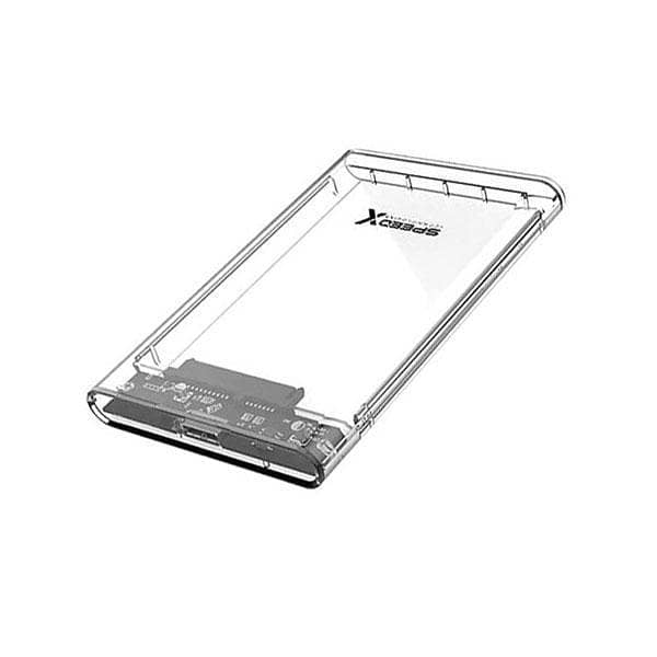 SPEEDX HD-2025U3 2.5 Inch USB 3.0 SATA III External Hard Drive Enclosure, Crystal Transparent, 6Gbps, Supports 4TB