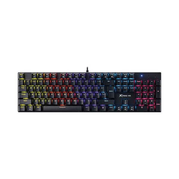 XTRIKE ME 803 Mechanical Gaming Keyboard 104 Keys RGB Backlight Anti Ghosting Wired Keyboard Black for PC Laptop Gaming