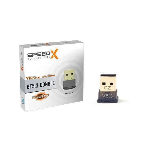 SPEEDX ALFA B153 Bluetooth 5.3 USB Dongle for PC/Laptop – Mini Wireless Adapter, USB 2.0, Plug and Play