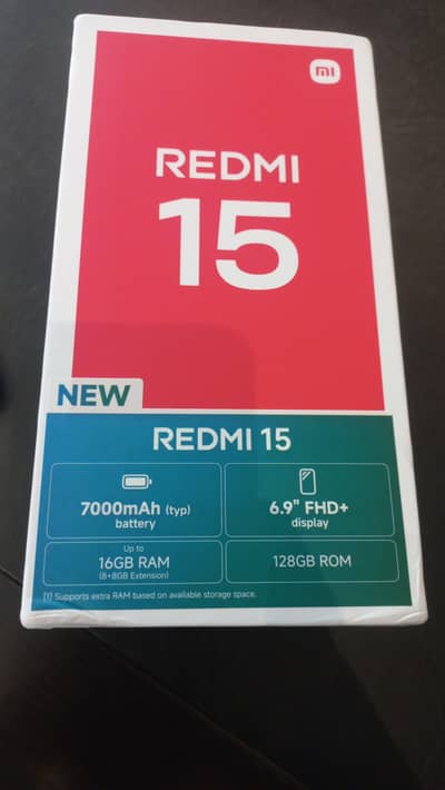 Redmi 15 8GB/128GB PTA Approved  Brand New, 12 Month Warranty