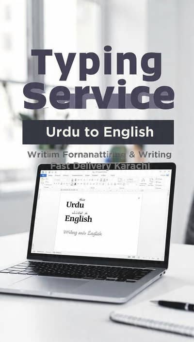 home typing job 80 / Page only typing English to Urdu  writing 24 hour