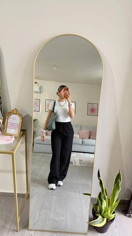Aura Decor Premium Arched Full Length Standing Mirror – 72 x 24 Inch Modern Floor Mirror with Acrylic Frame & Metal Support