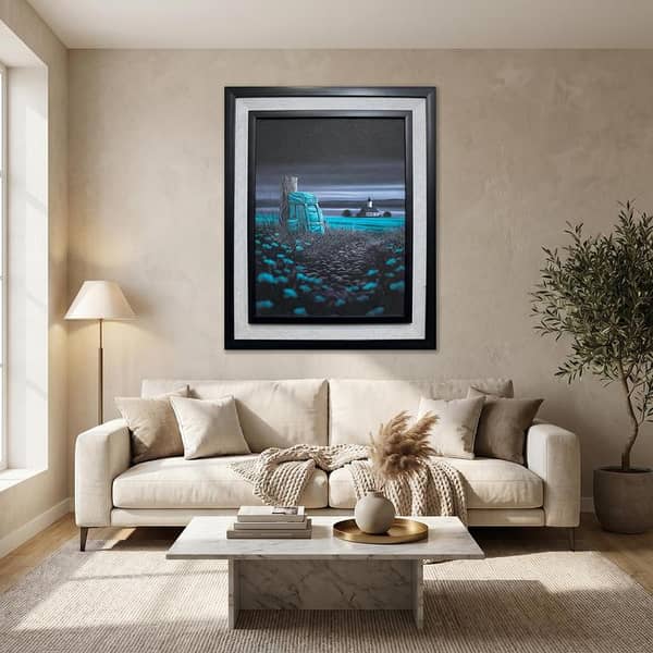 Midnight Journey: Luxury Glitter Framed Wall Art (16×20 inches)