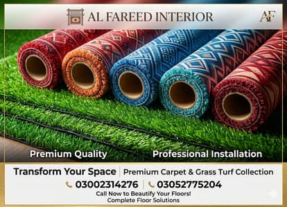 Premium Artificial Grass & Luxury Room Carpets by Al Fareed Interior