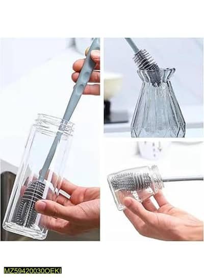premium quality silicone bottle brush set of 3 grey