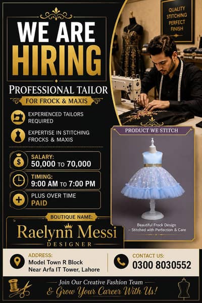 talior need urgently, Model town