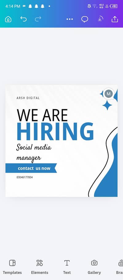 Professional Hiring Post Design - 2000 Rs Only