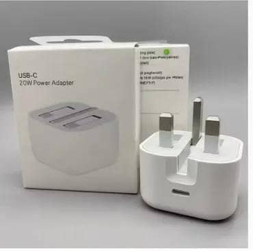 20W PD Type-C 3 Pin US Plug Fast iPhone Charger Adapter (No Cable)