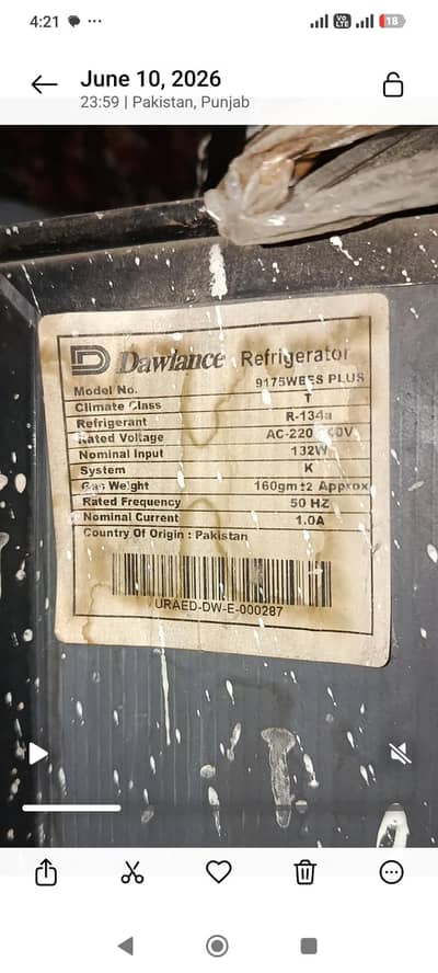 dawlance refrigerator for sale