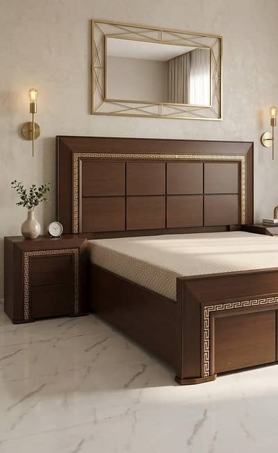 wooden king size bed