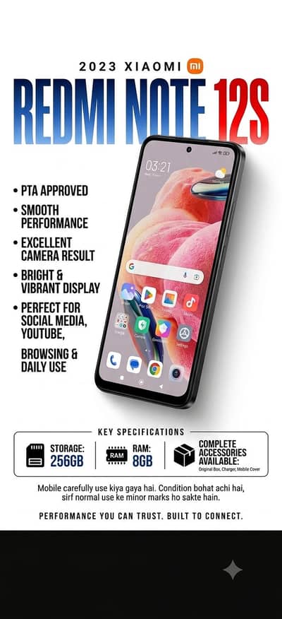 Xiaomi Redmi Note 12S Black Edition | 256GB | Complete Accessories MOB