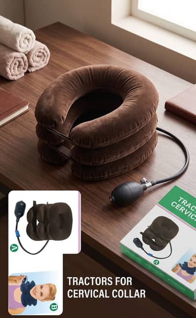 Portable 3-Layer Cervical Neck Traction Pillow,