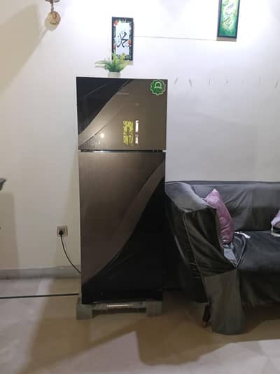 black fridge