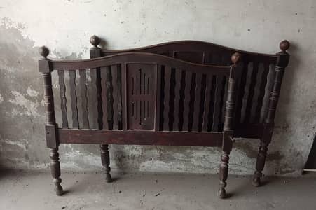 Purani Pakki Lakri Ka Antique Bed (Front & Back Panels)