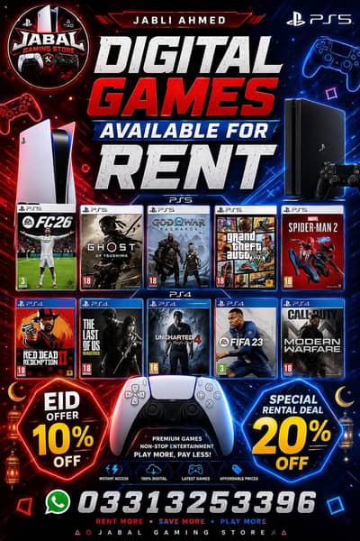 ps4 and ps5 digital games for rent