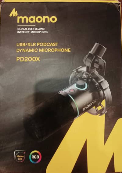 MAONO PD200X USB/XLR Dynamic Podcasting Microphone With RGB Lights