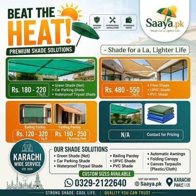 Green Shade Net Installation | Best Quality Shade Cloth in Karachi