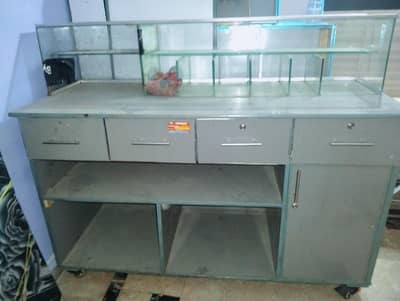 used counter cabinet with drawer & storage shelve