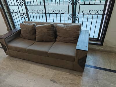 Complete 6 Seater Fabric Sofa Set for Sale - Good Condition