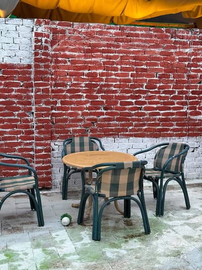 PVC Chair and Table and wooden chairs