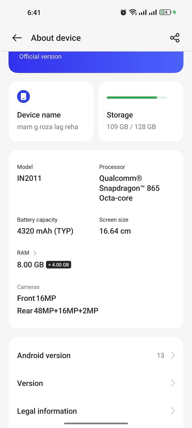 One Plus 8 6