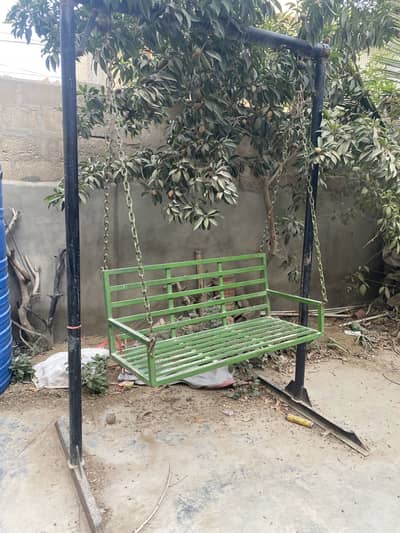 Heavy Duty Iron Garden Swing / Jhoola Bench – Strong Metal Frame