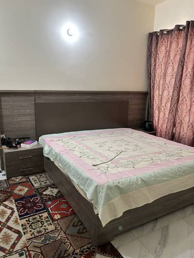Bed and 2 side tables including mattress