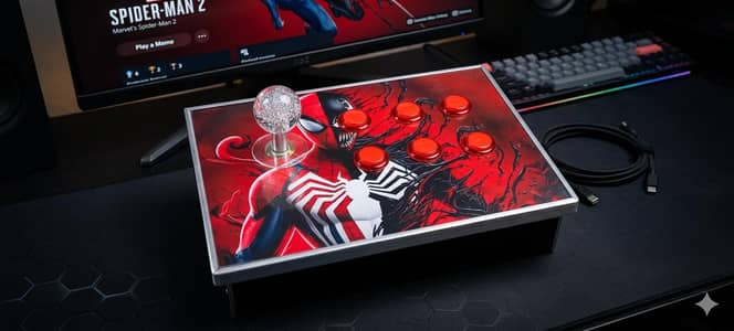 Premium Custom Arcade Fight Stick | Spider-Man vs. Venom Edition