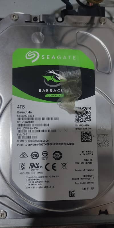 Seagate 4TB hard drive
